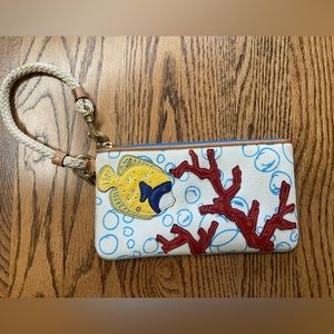 Limited Edition Coach Fish and Coral Wristlet